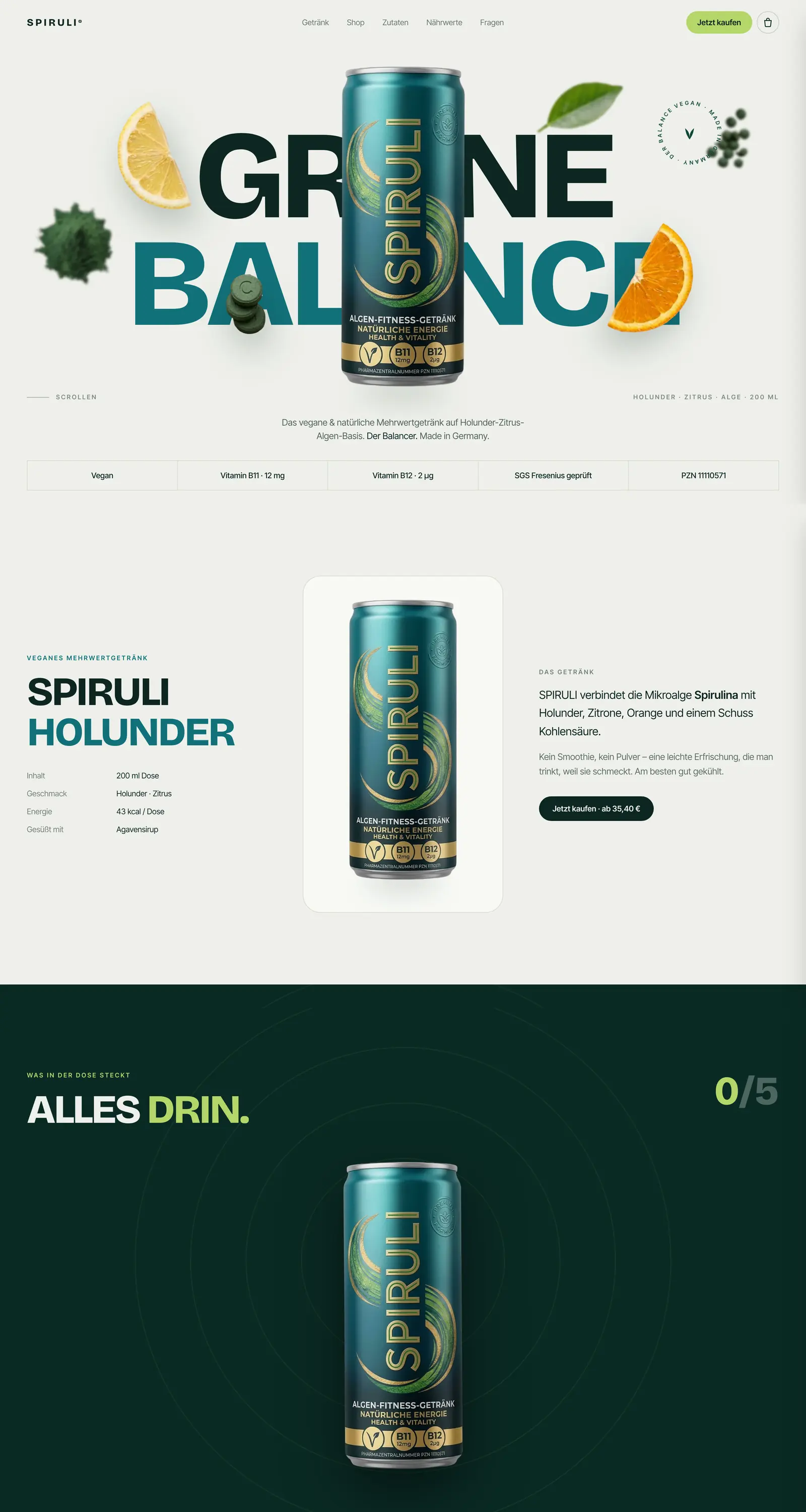 Website von SPIRULI auf dem Laptop